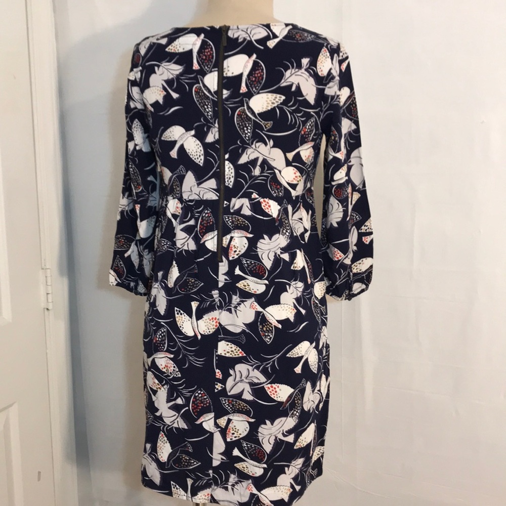 NWT XS Old Navy Blue & White Bird Blouse Dress - Picture 6 of 8